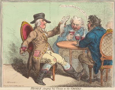 Omero canta i suoi versi ai Greci da James Gillray