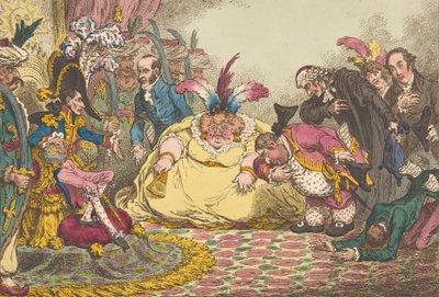 Introduzione del cittadino Volpone e la sua suite, a Parigi.-Vide, Il Moniteur da James Gillray