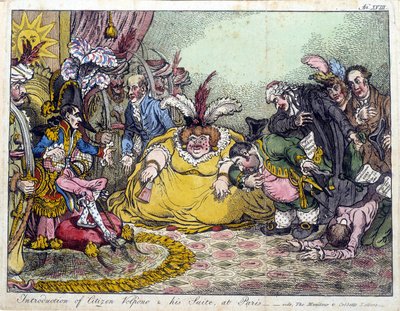 Introduzione del cittadino Volpone e il suo seguito a Parigi da James Gillray