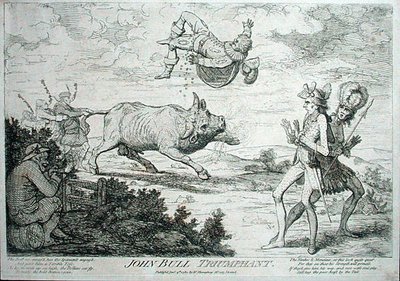 John Bull trionfante, pubblicato da William Humphrey nel 1780 da James Gillray