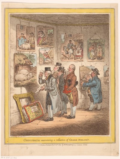 Conoscitori che esaminano una collezione di George Morland da James Gillray