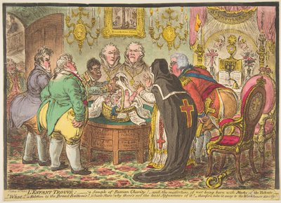 LEnfant Trouvé: un Esempio di Carità Romana! o la Sfortuna di Non Essere Nato wi..., 19 maggio 1808 da James Gillray