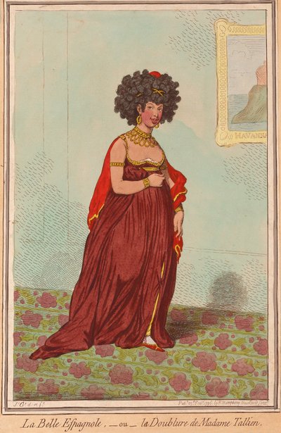 La bella spagnola ou la Doublure de Madame Tallien, pub. 1796 da James Gillray