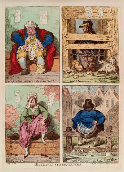 Le comodità nazionali. (descrizione e confronto dei bagni in Inghilterra, Scozia, Francia e Olanda) da James Gillray