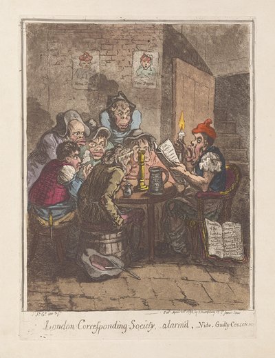 Società corrispondente di Londra, allarmata, vide. Coscienze colpevoli da James Gillray