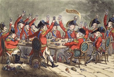 "Anime leali - o uno sguardo nella sala da pranzo a St. James", 1797 da James Gillray
