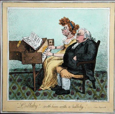 Ninna nanna - calmatelo con una ninna nanna! pubblicato da Hannah Humphrey nel 1798 da James Gillray