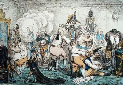 Making Decent, ovvero Broad-bottomites Getting into the Grand Costume, pub. da Hannah Humphrey da James Gillray
