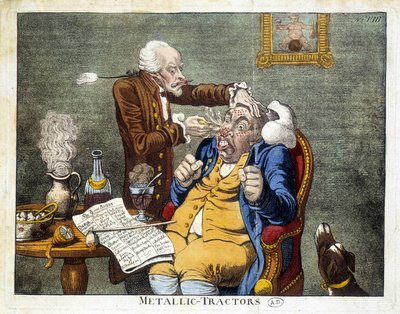 Uomo che si fa rimuovere i bottoni dal viso da James Gillray