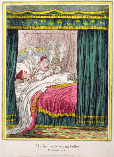 Mattutini al Downing College, Cambridge, pubblicato da Hannah Humphrey nel 1810 da James Gillray