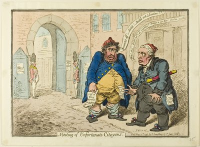Incontro tra sfortunati citoyen da James Gillray