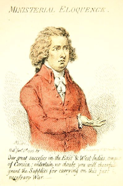 Eloquenza ministeriale, pubblicato da Hannah Humphrey nel 1795 (dettaglio) da James Gillray
