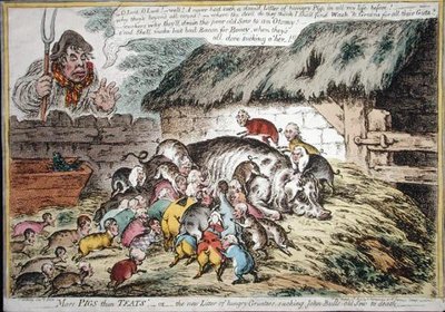 Più maiali che mammelle, pubblicato da Hannah Humphrey nel 1806 da James Gillray