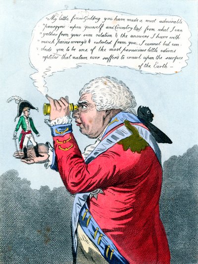 Napoleone e re Giorgio III come Gulliver e il re di Brobdingnag, luglio 1803 da James Gillray