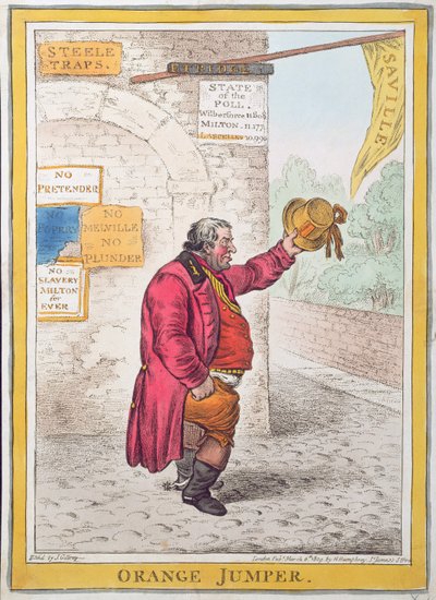 Maglione arancione, pubblicato da Hannah Humphrey nel 1809 (incisione colorata a mano) da James Gillray
