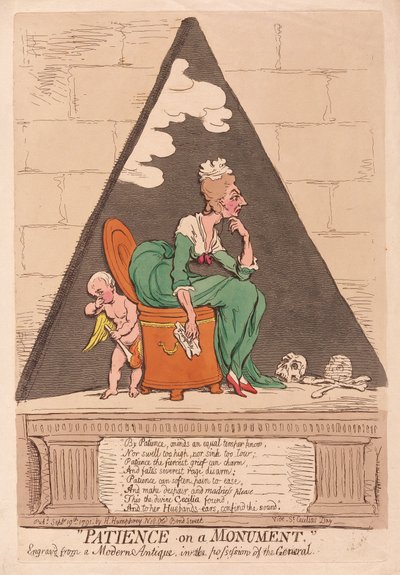 Pazienza su un monumento da James Gillray