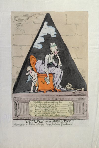 Pazienza su un monumento, pubblicato da Hannah Humphrey nel 1791 da James Gillray