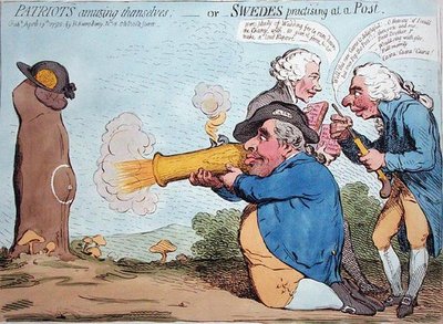 Patrioti che si divertono, o svedesi che si esercitano a un palo da James Gillray