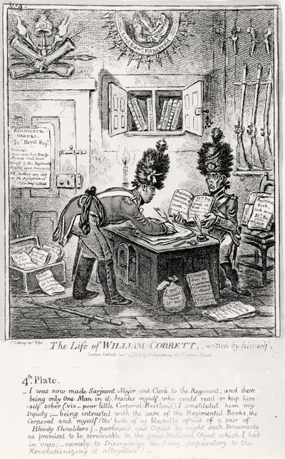 Tavola 4, da La vita di William Cobbett, scritta da lui stesso, pub. da H. Humphrey, 1809 da James Gillray