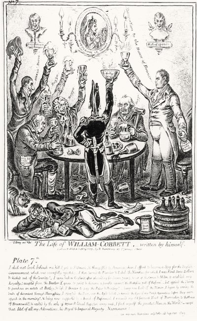 Tavola 7, da La vita di William Cobbett, scritta da lui stesso, pub. da H. Humphrey, 1809 da James Gillray