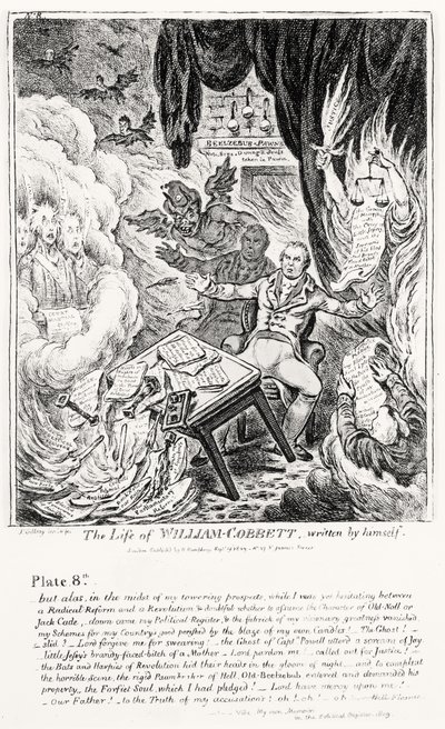 Tavola 8, da La vita di William Cobbett, scritta da lui stesso, pub. da H. Humphrey, 1809 da James Gillray