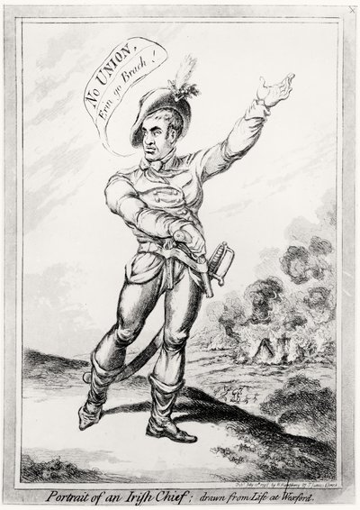 Ritratto di un Capo Irlandese, disegnato dal vivo a Wexford, pub. da H. Humphrey, 10 luglio 1798 da James Gillray