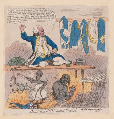 Richard Howe, 1° conte Howe (Black-Dick diventato sarto), pub. 1788 da James Gillray