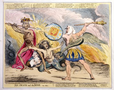 Peccato, Morte e Diavolo, pubblicato da Hannah Humphrey da James Gillray