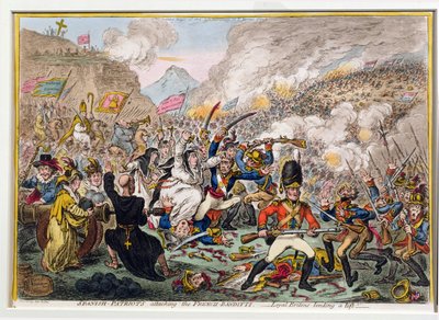 Patrioti spagnoli che attaccano i banditi francesi, pubblicato da Hannah Humphrey nel 1808 da James Gillray