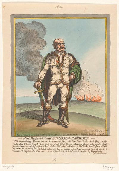 Caricatura di Aleksandr Suvorov, 1799 da James Gillray