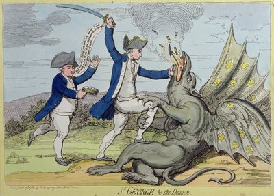 San Giorgio e il drago, pubblicato da Hannah Humphrey nel 1782 da James Gillray