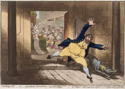 Fuga prudente, pubblicato da Hannah Humphrey nel 1798 da James Gillray