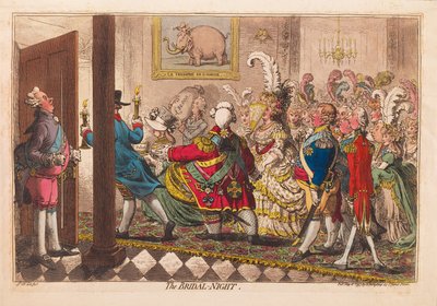 La notte nuziale, pub. 1797 da James Gillray