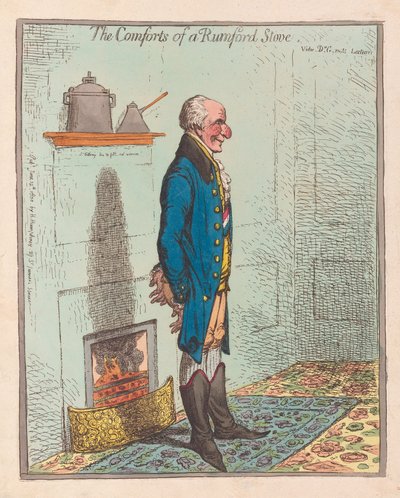 I Comfort di una Stufa Rumford, pub 1800 da James Gillray