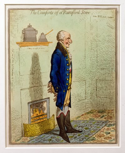 I comfort di una stufa Rumford, pub. da Hannah Humphrey, 1800 da James Gillray