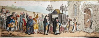 Il Corteo Funebre di Broad-Bottom da James Gillray