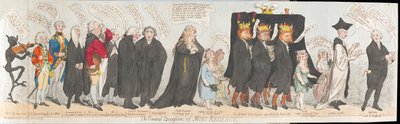Il corteo funebre di Miss Regency, pub. 1789 da James Gillray