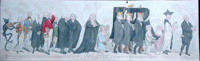 Il corteo funebre di Miss Regency da James Gillray