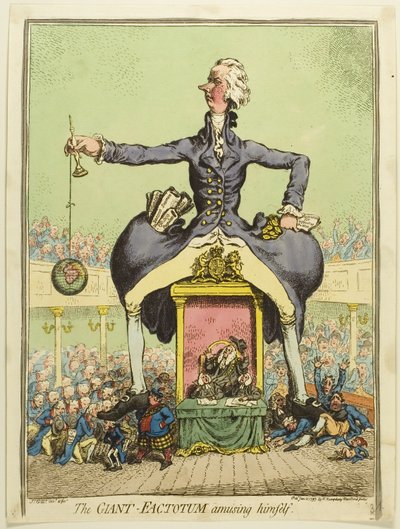 Il gigante factotum che si diverte da James Gillray