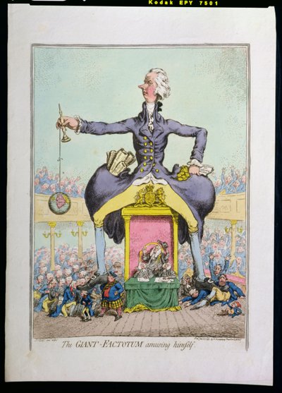 Il gigante factotum che si diverte, pubblicato da Hannah Humphrey nel 1797 da James Gillray