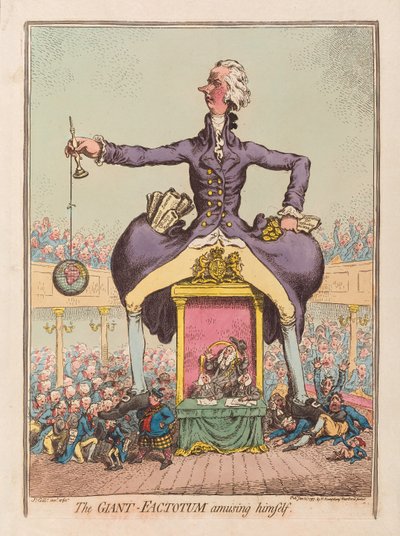 Il gigante Factotum che si diverte, pub. 1797 da James Gillray