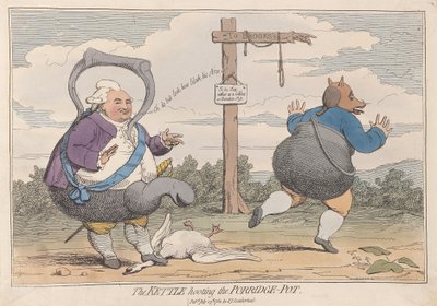 Il bollitore che fischia alla pentola di porridge da James Gillray
