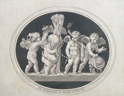 Il matrimonio di Cupido e Psiche, pubblicato da Hannah Humphrey nel 1797 da James Gillray