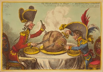 Il budino di prugne in pericolo o epicurei di stato che prendono un petit souper da James Gillray