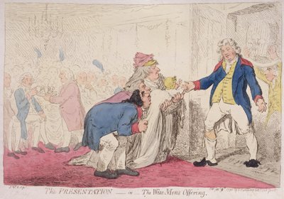 La Presentazione, o Offerta dei Magi, pubblicato da Hannah Humphrey nel 1796 da James Gillray