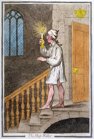 Il sonnambulo, pubblicato da Hannah Humphrey nel 1795 da James Gillray