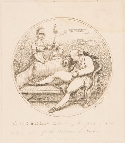 Il guardiano di stato scoperto dal genio della Gran Bretagna da James Gillray