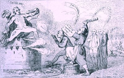 La guerra teatrale, pubblicato da S.W. Fores nel 1787 da James Gillray