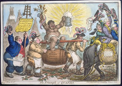 Il trionfo di Quassia, pubblicato da Hannah Humphrey nel 1806 da James Gillray