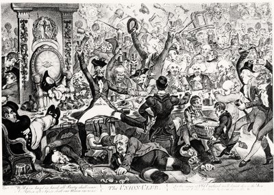 The Union Club, 1801 (incisione a colori) da James Gillray